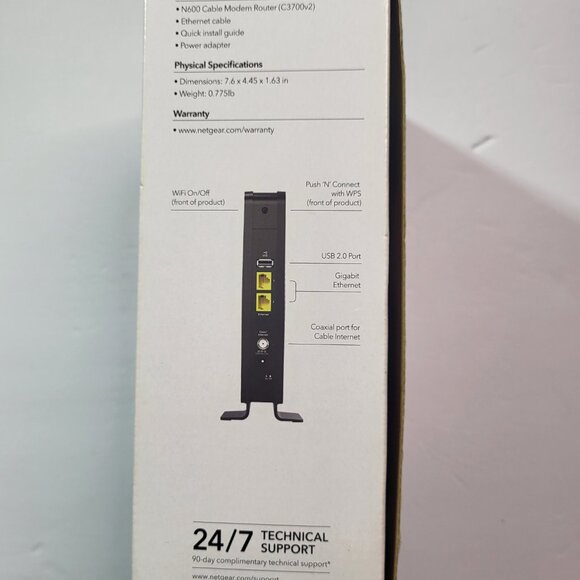 Netgear N600 WiFi Cable Modem Router 802. - Picture 3 of 7